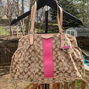 Coach Canvas signature tote pink